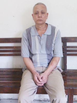 Ông Phúc tại cơ quan điều tra. Ảnh: Tuấn Nguyễn