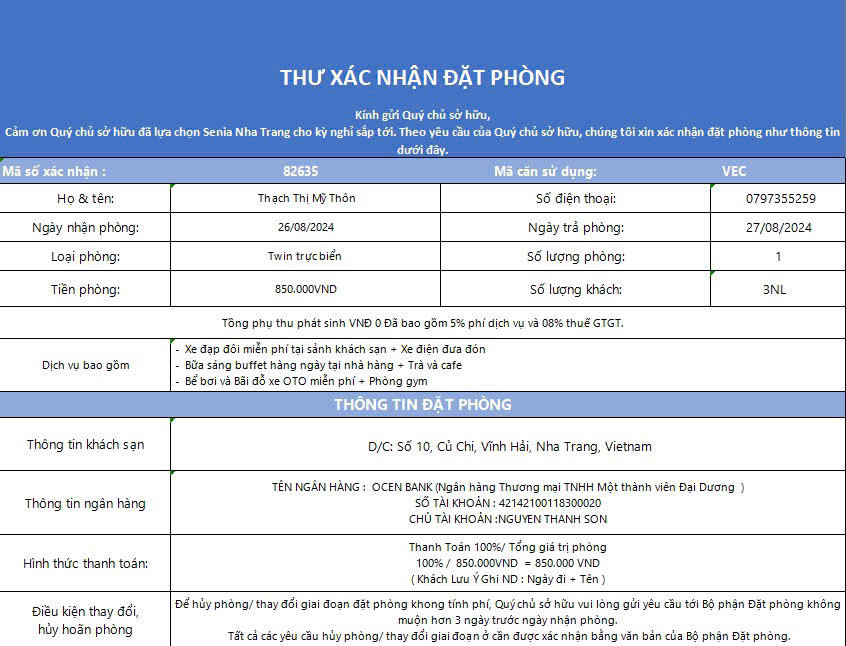 Khách hàng chuyển khoản xong đều nhận được phiếu xác nhận rất chuyên nghiệp.