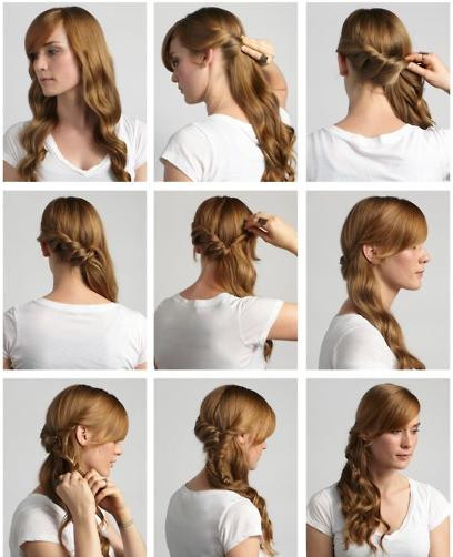 Kiểu tóc này chỉ cần tết một đôi ở một nửa tóc bên trái, sau đó lấy một ít ở phần tóc bên phải xoắn và cố định với nửa tóc đã tết trước đó. Kiểu tóc này sẽ rất sang và nữ tính có thể kết hợp khi diện váy dạ tiệc. Kiểu tóc này chỉ cần tết một đôi ở một nửa tóc bên trái, sau đó lấy một ít ở phần tóc bên phải xoắn và cố định với nửa tóc đã tết trước đó. Kiểu tóc này sẽ rất sang và nữ tính có thể kết hợp khi diện váy dạ tiệc