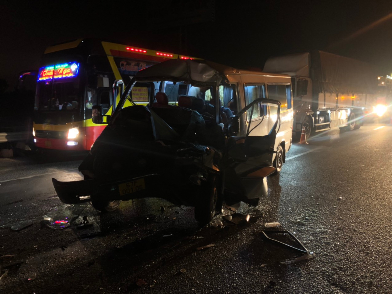 Hiện trường vụ tai nạn. Ảnh: CTV