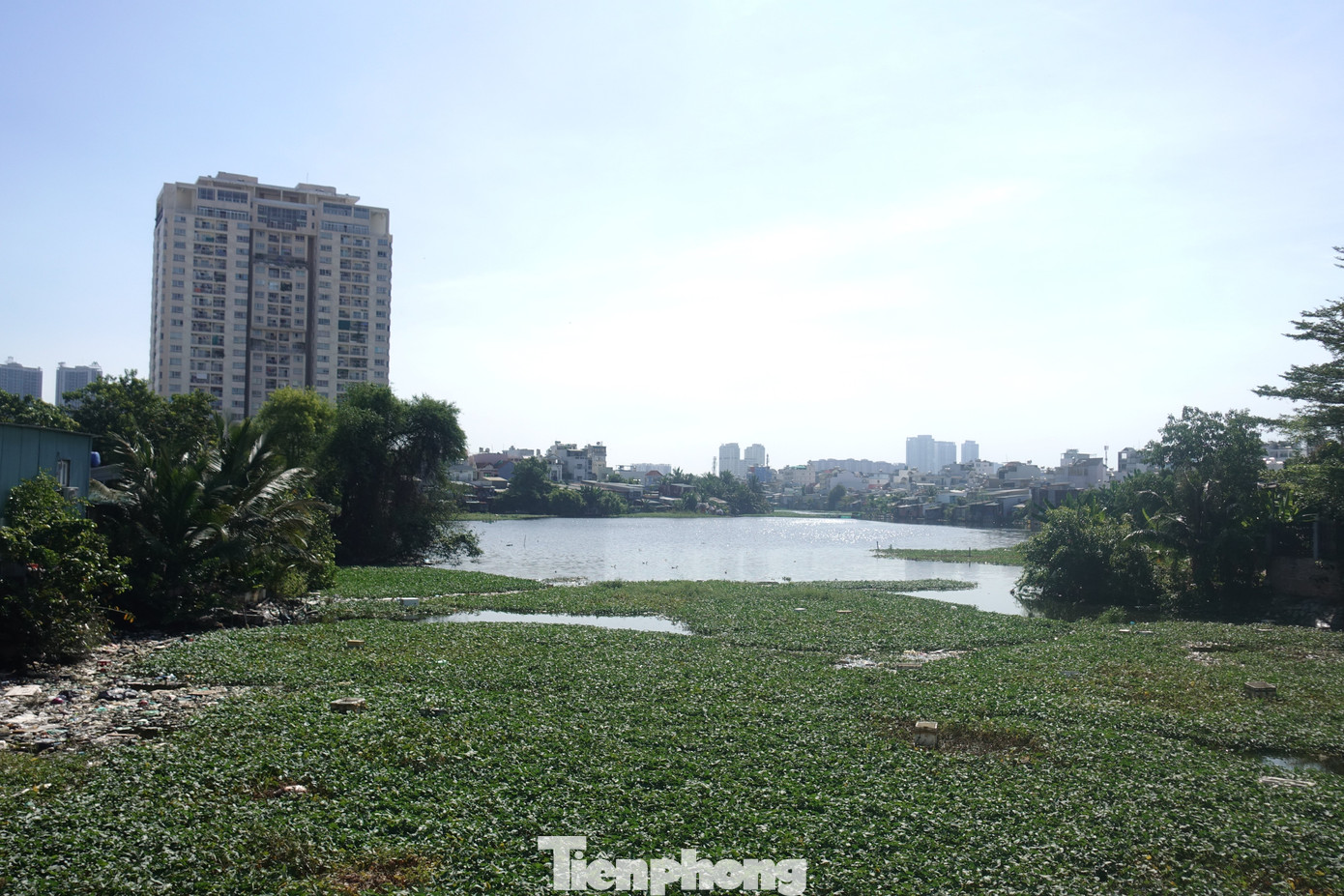 Ao Song Tân có diện tích 94.206m2, hiện nay có một số đoạn bị phủ kín bởi lục bình và rác thải sinh hoạt. Ao Song Tân có diện tích 94.206m2, hiện nay có một số đoạn bị phủ kín bởi lục bình và rác thải sinh hoạt.