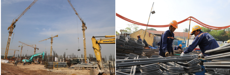 Khoảng 1.400 công nhân thi công trên công trường dự án xây dựng nhà ga T3 Cảng hàng không quốc tế Tân Sơn Nhất. Khoảng 1.400 công nhân thi công trên công trường dự án xây dựng nhà ga T3 Cảng hàng không quốc tế Tân Sơn Nhất.