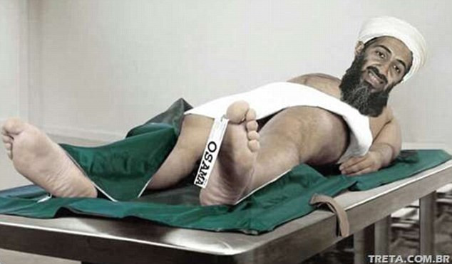 Bức ảnh này lại cho thấy Bin Laden vẫn còn sống dù đã nằm trên giường của nhà xác