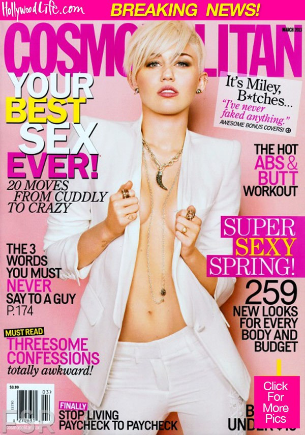 Miley gợi cảm trên trang bìa tạp chí Cosmopolitan