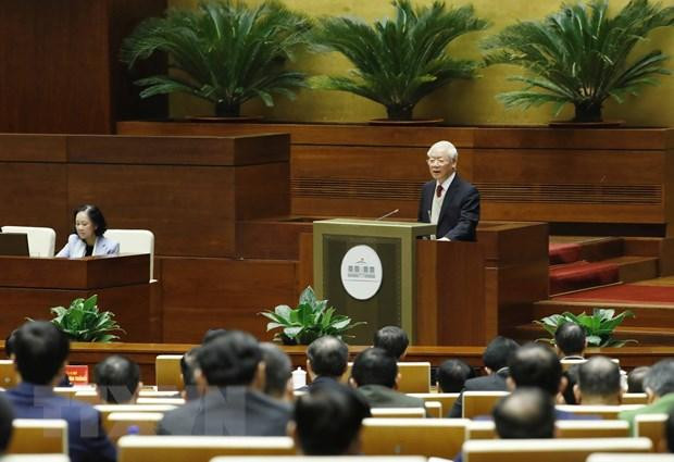 Tổng Bí thư Nguyễn Phú Trọng chủ trì Hội nghị cán bộ toàn quốc về công tác xây dựng, chỉnh đốn Đảng. (Ảnh: Trí Dũng/TTXVN) Tổng Bí thư Nguyễn Phú Trọng chủ trì Hội nghị cán bộ toàn quốc về công tác xây dựng, chỉnh đốn Đảng. (Ảnh: Trí Dũng/TTXVN)