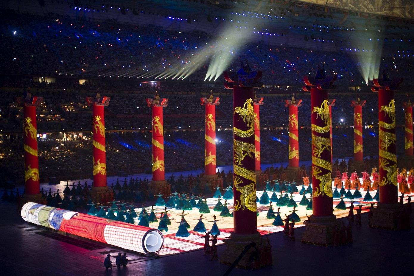 Một số hình ảnh ấn tượng tại lễ khai mạc Olympic 2008.