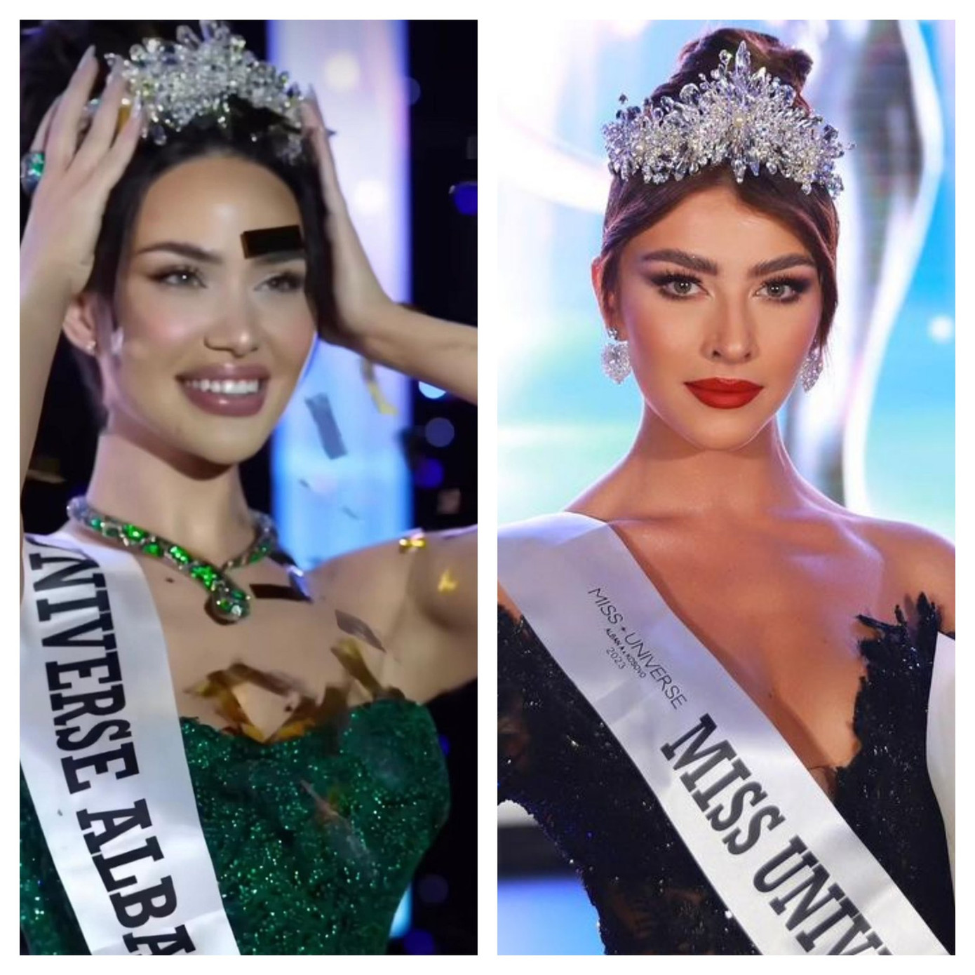 Ngày 2/6, đêm chung kết Hoa hậu Hoàn vũ Albania 2023 và Hoa hậu Hoàn vũ Kosovo 2023 được tổ chức trên cùng một sân khấu. Kết quả, người đẹp Endi Demneri giành ngôi vị Hoa hậu Hoàn vũ Albania 2023 còn người đẹp Arbesa Rrahmani giành ngôi vị Hoa hậu Hoàn vũ Kosovo 2023. Trên sân khấu, nhan sắc của hai người đẹp được cho là khá giống nhau, khiến khán giả khó phân biệt. Nếu không nhờ màu son, hai người đẹp dễ bị nhầm lẫn với nhau.