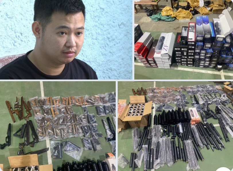 Đối tượng Nguyễn Minh Tú và tang vật. Ảnh: Công an Thanh Hoá Đối tượng Nguyễn Minh Tú và tang vật. Ảnh: Công an Thanh Hoá