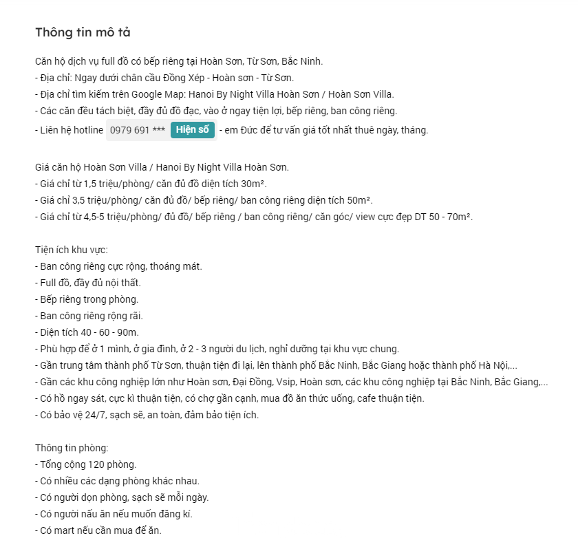 Thông tin cho thuê căn hộ dịch vụ tại hai tòa nhà vi phạm trật tự xây dựng vẫn liên tục được đăng tải mặc dù chính quyền sở tại đã yêu cầu tạm dừng hoạt động. (Ảnh: Lập Đông) Thông tin cho thuê căn hộ dịch vụ tại hai tòa nhà vi phạm trật tự xây dựng vẫn liên tục được đăng tải mặc dù chính quyền sở tại đã yêu cầu tạm dừng hoạt động. (Ảnh: Lập Đông)