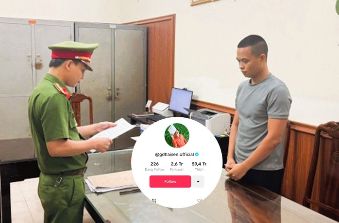 Lê Văn Hải, chủ kênh TikTok "Gia đình Hải Sen", bị bắt để làm rõ hành vi "Buôn bán hàng giả là thực phẩm"