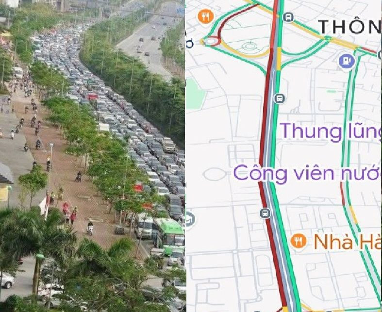 Theo ghi nhận trước đó, vào khoảng 16h đến 19h30 tối 20/6 (thứ 6), ùn tắc trên đường Võ Chí Công được hệ thống Google maps đo được kéo dài khoảng 2,5km từ nút giao phố Xuân Đỉnh đi nút giao cầu Nhật Tân.