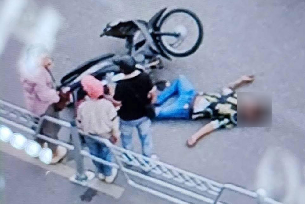 Hiện trường vụ tai nạn giao thông trên đường Võ Chí Công. Ảnh: Phuong Nguyen