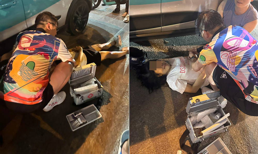 Quá trình sơ cứu diễn ra khẩn trương. Ảnh cắt từ clip