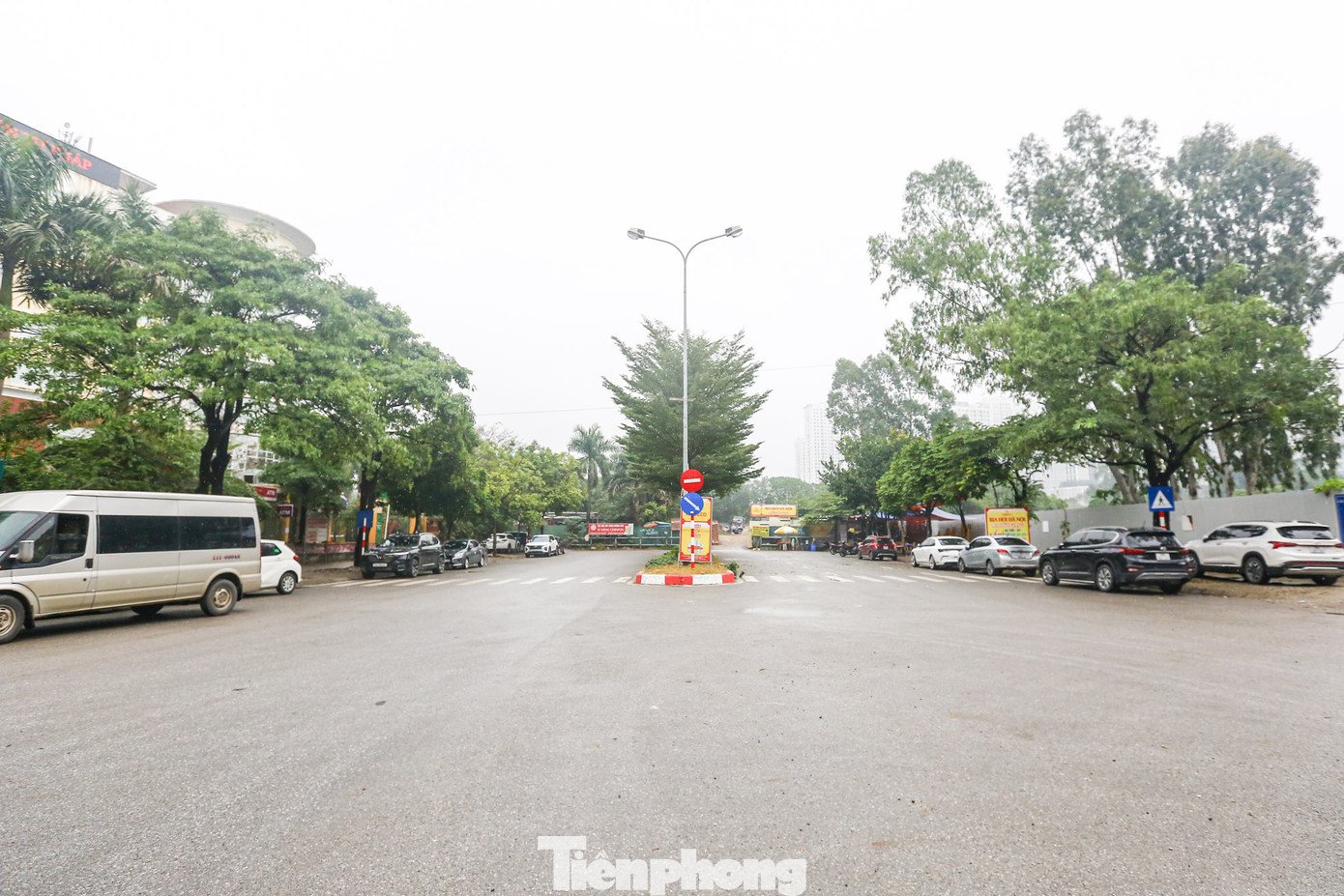 Điểm cuối của dự án tại nút giao với phố Trần Vỹ.