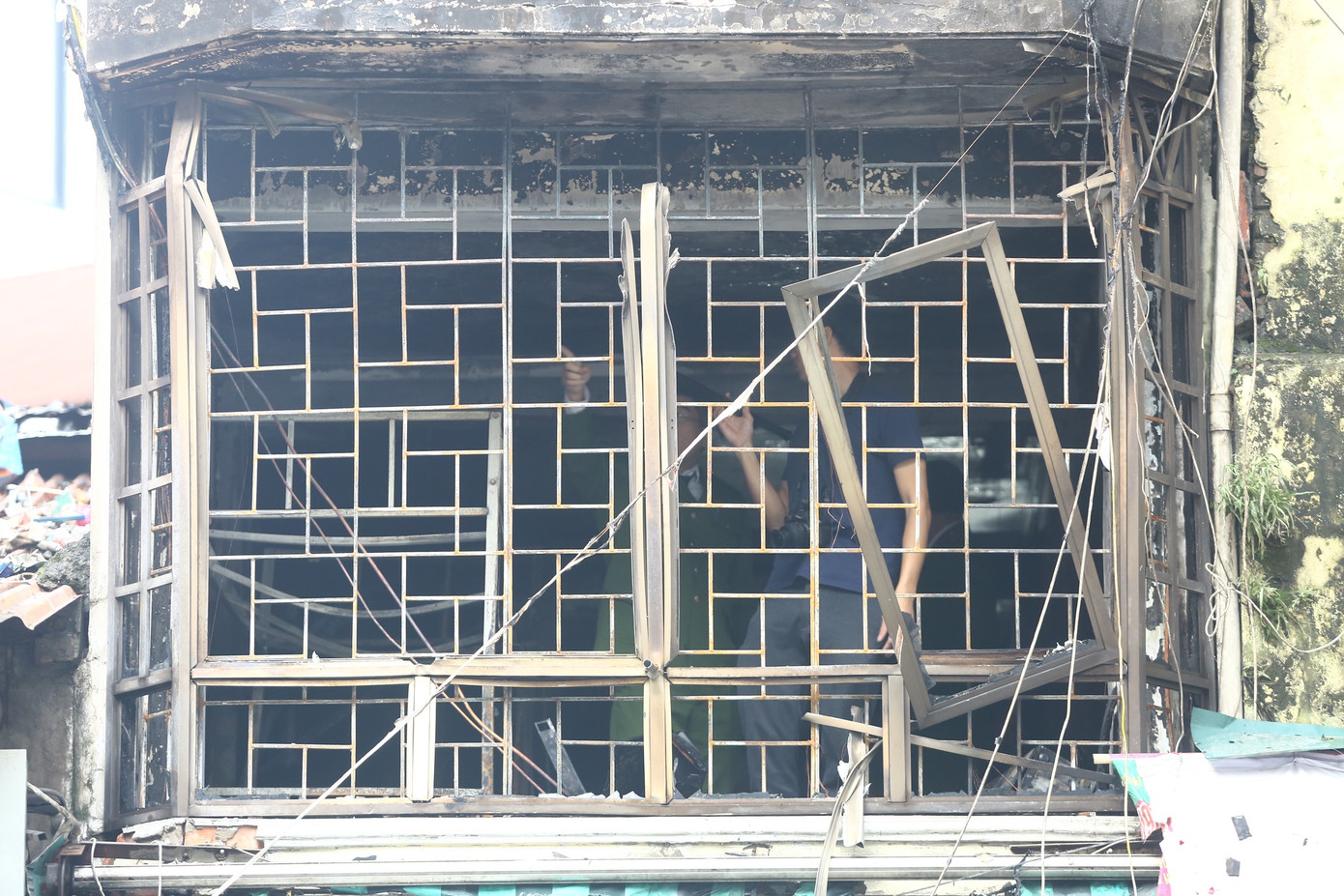 Tầng 2 của ngôi nhà, khu vực được cho là điểm xảy ra vụ cháy.