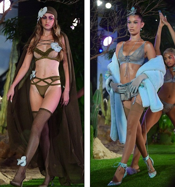 Không dự Victoria’s Secret Show, Gigi-Bella Hadid vẫn rực lửa nội y ảnh 1