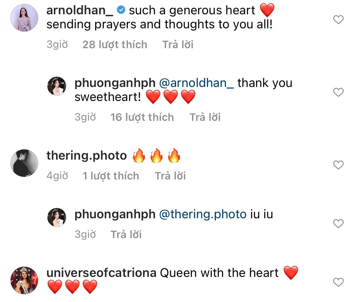 Hannah Arnold - Hoa hậu Quốc tế Philippines 2021 khen ngợi những nỗ lực chống dịch của Á hậu Phương Anh. Hannah Arnold - Hoa hậu Quốc tế Philippines 2021 khen ngợi những nỗ lực chống dịch của Á hậu Phương Anh.