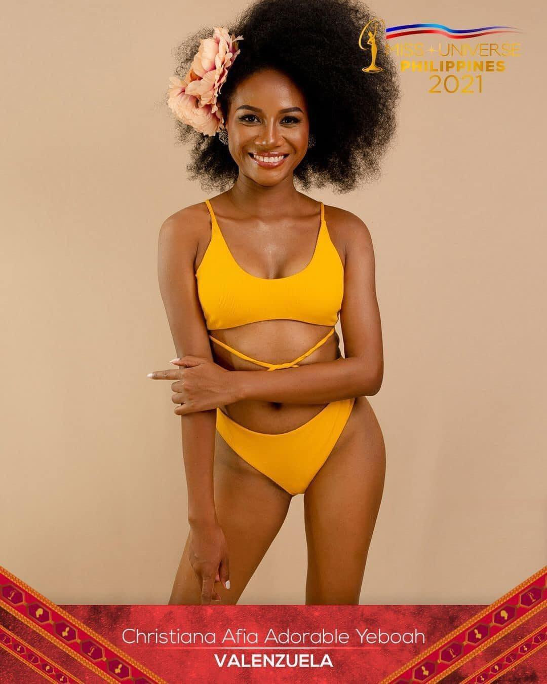 Thí sinh của Valenzuela gây ấn tượng với mái tóc xù mì và làn da màu khoẻ khoắn nhưng vẫn có khuyết điểm là vòng eo kém thon gọn.