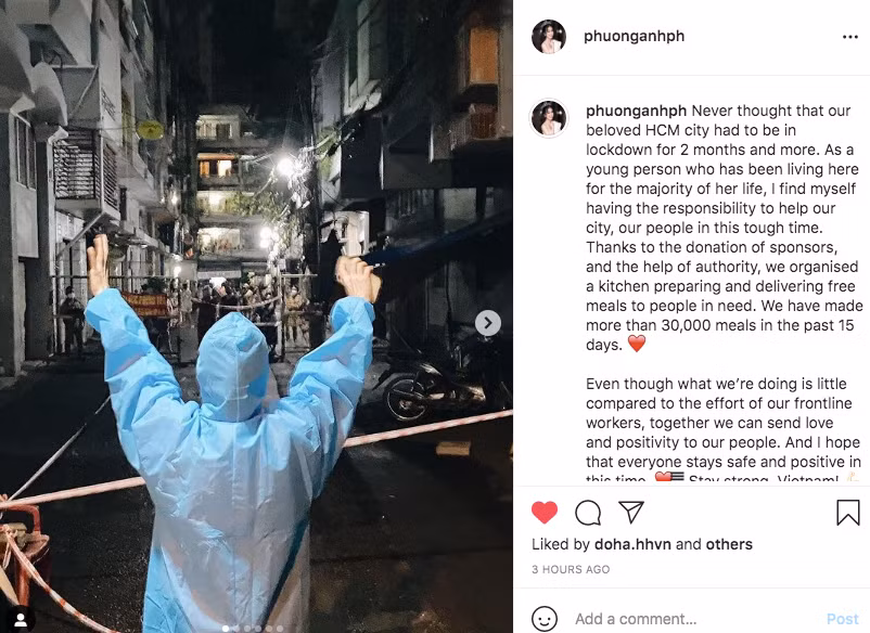 Bài viết của Á hậu Phương Anh trên trang cá nhân.