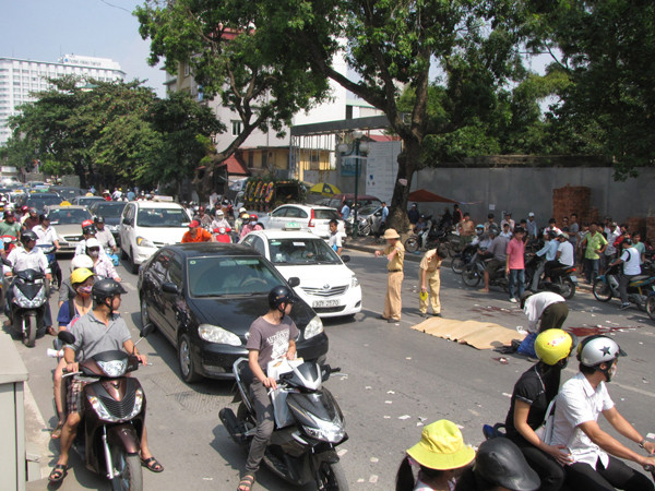 Hiện trường vụ tai nạn. Ảnh: Lãng Phong