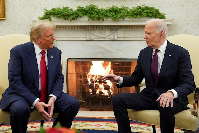 Tổng thống Mỹ Joe Biden và Tổng thống đắc cử Donald Trump. (Ảnh: Reuters) Tổng thống Mỹ Joe Biden và Tổng thống đắc cử Donald Trump. (Ảnh: Reuters)