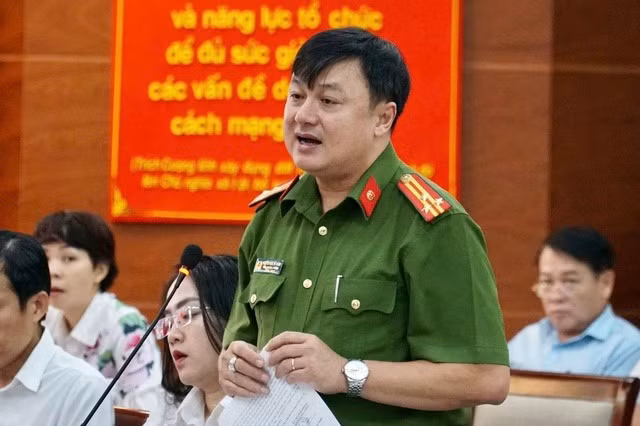 Thượng tá Nguyễn Ngọc Vũ Vương, Phó Trưởng Phòng PC06 Công an TP HCM, đã thông tin về việc điều chỉnh dữ liệu dân cư trong quá trình sắp xếp