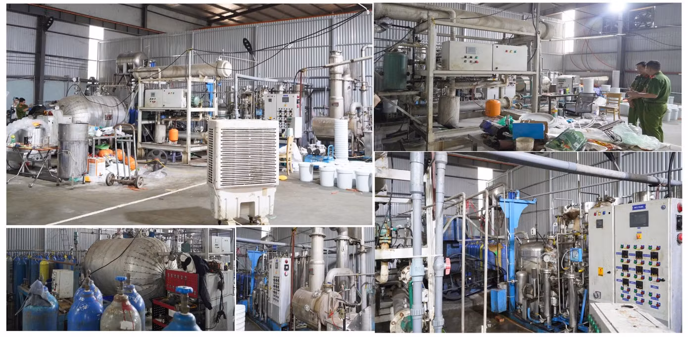 Đường dây sản xuất được trang bị hệ thống dây chuyền máy móc hiện đại