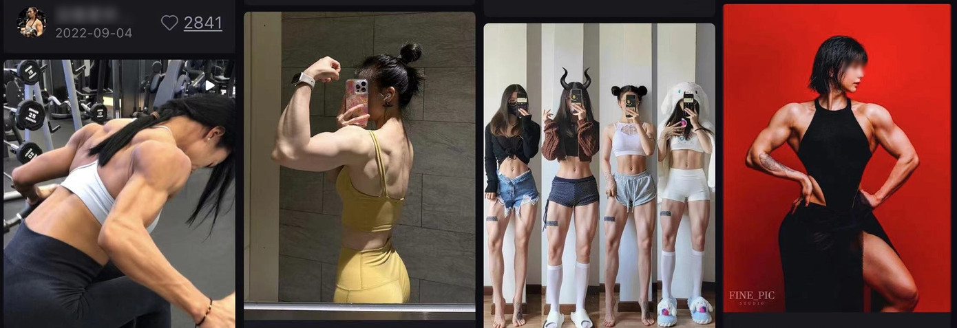 Các cô gái thi nhau đăng ảnh tập boxing. Ảnh: Xiaohongshu