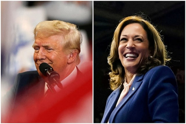 Bà Kamala Harris (phải) và ông Donald Trump (trái). (Ảnh: Reuters) Bà Kamala Harris (phải) và ông Donald Trump (trái). (Ảnh: Reuters)