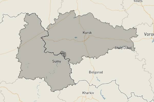 Vùng Kursk của Nga giáp Vùng Sumy của Ukraine. (Ảnh: Crisis24) Vùng Kursk của Nga giáp Vùng Sumy của Ukraine. (Ảnh: Crisis24)