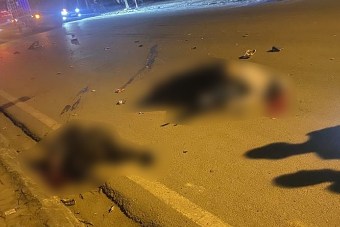 Hiện trường vụ tai nạn khiến 2 người tử vong.