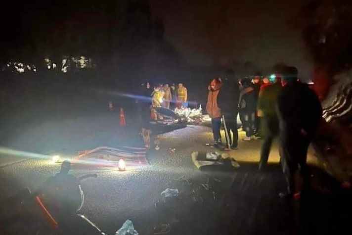 Hiện trường vụ tai nạn.