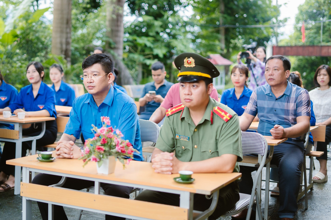 Tham dự lễ khởi công có lãnh đạo UBND huyện Phù Yên, Bí thư Huyện Đoàn, Ban Thanh niên Công an tỉnh, cấp ủy, chính quyền các xã.