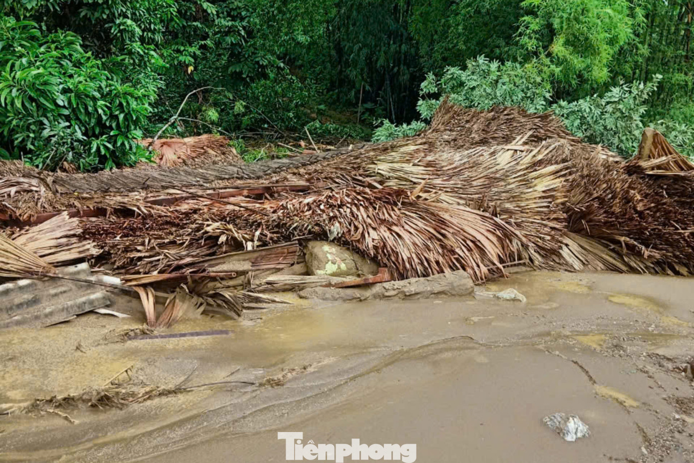 Bùn đất đã nhấn chìm hàng chục căn nhà. Bùn đất đã nhấn chìm hàng chục căn nhà.