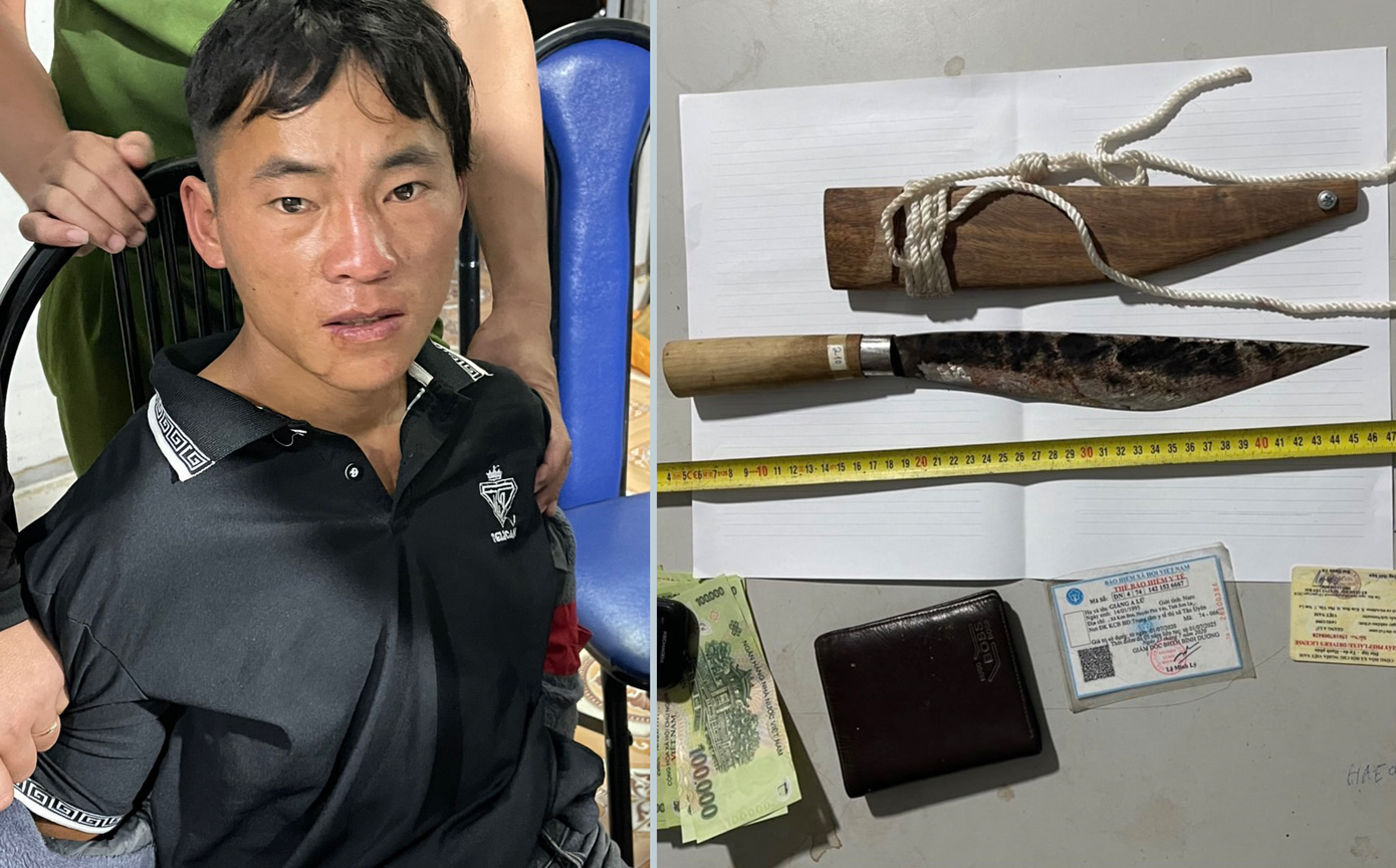 Đối tượng Giàng A Lư cùng đối tượng gây án. Ảnh: ĐVCC.