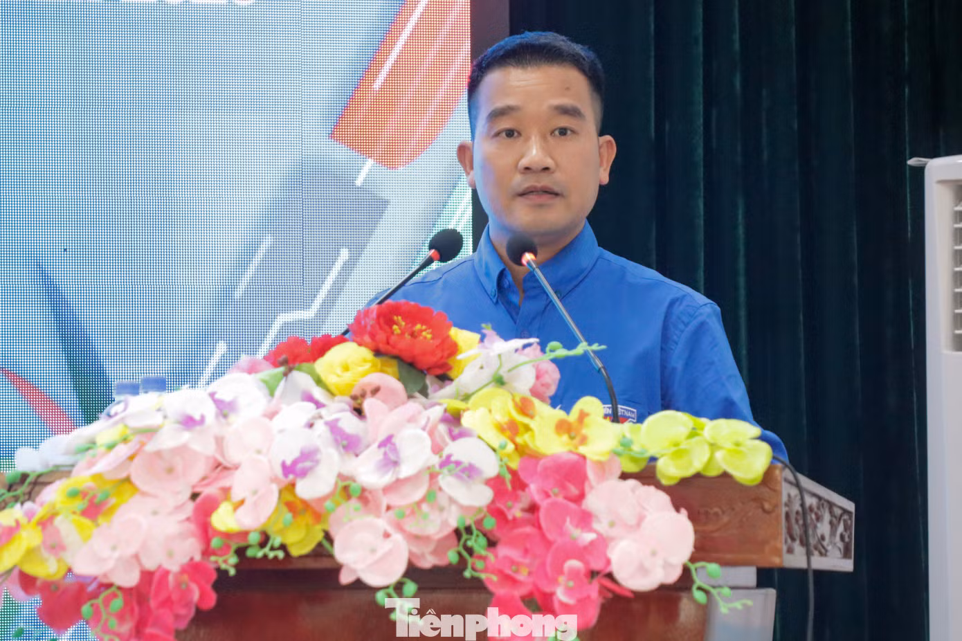 Phó Bí thư phụ trách Tỉnh Đoàn Hòa Bình Nguyễn Duy Tư phát biểu