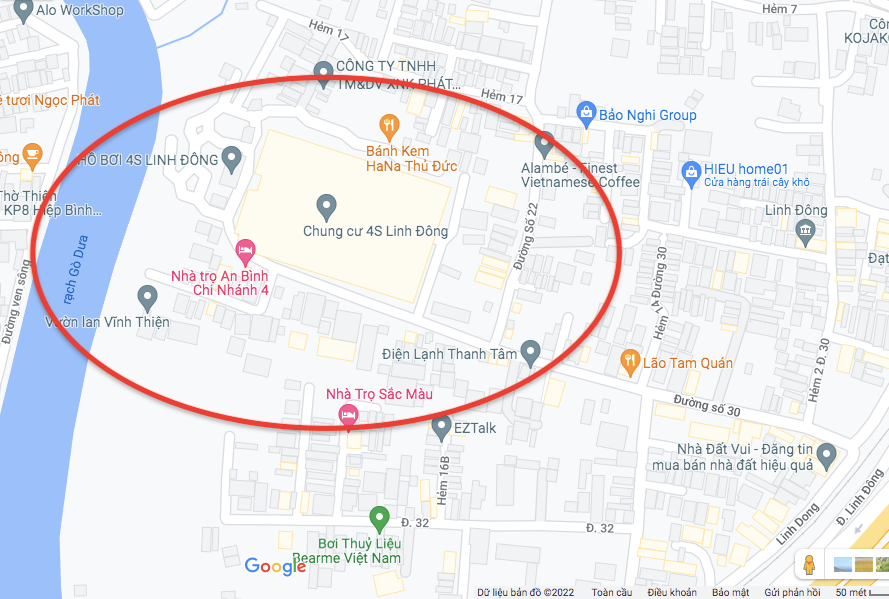 Khu vực xảy ra vụ việc. (Ảnh chụp từ Google Map) Khu vực xảy ra vụ việc. (Ảnh chụp từ Google Map)