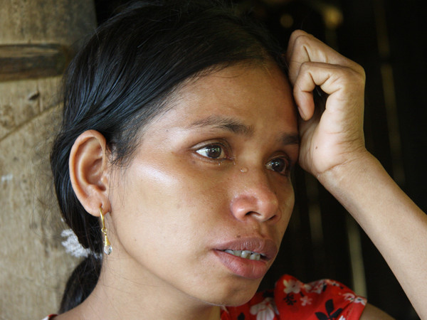 Chị Phạm Thị Triêu, có bố và con trai vừa chết