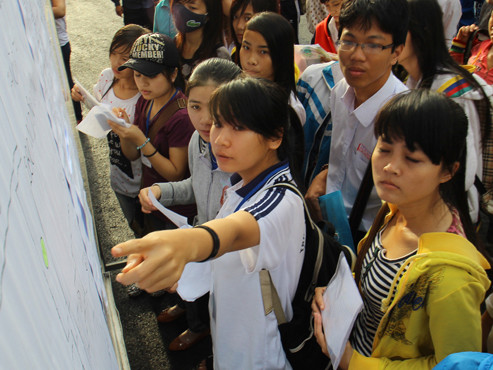 Thí sinh dự thi vào Trường ĐH Sư phạm TP.HCM năm 2012