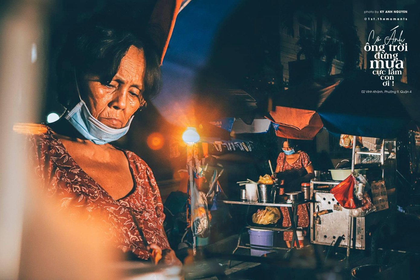 Trước khi tiếp cận mỗi hoàn cảnh, Kỳ Anh đều chào hỏi, xin phép được chụp ảnh đăng lên mạng để mọi người biết và giúp đỡ. "Chụp một lúc thì mình bắt chuyện, hỏi thăm các cô bác vài câu như 'Hôm nay chú bán được không, cô quê ở đâu, con cái thế nào,… Những câu hỏi về hoàn cảnh, thu nhập giữa đại dịch, tình hình cuộc sống hiện tại...", Kỳ Anh cho biết.