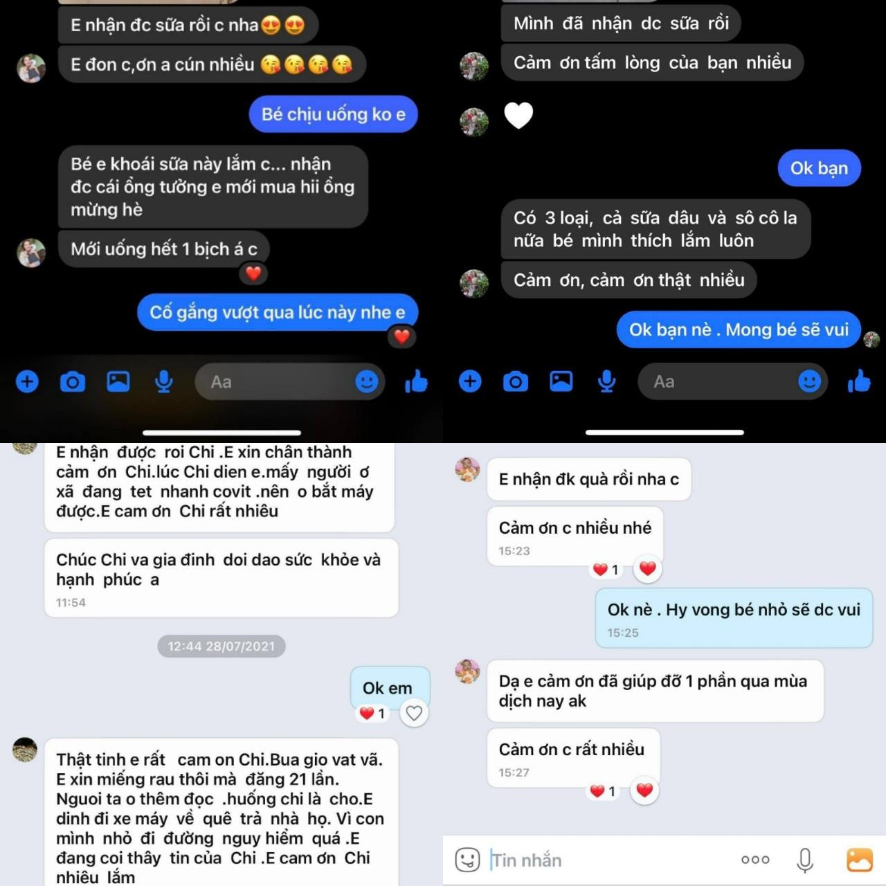 Các bà mẹ trân trọng sự sẻ chia lúc khó khăn của chị Diệu. (Ảnh: NVCC) Các bà mẹ trân trọng sự sẻ chia lúc khó khăn của chị Diệu. (Ảnh: NVCC)