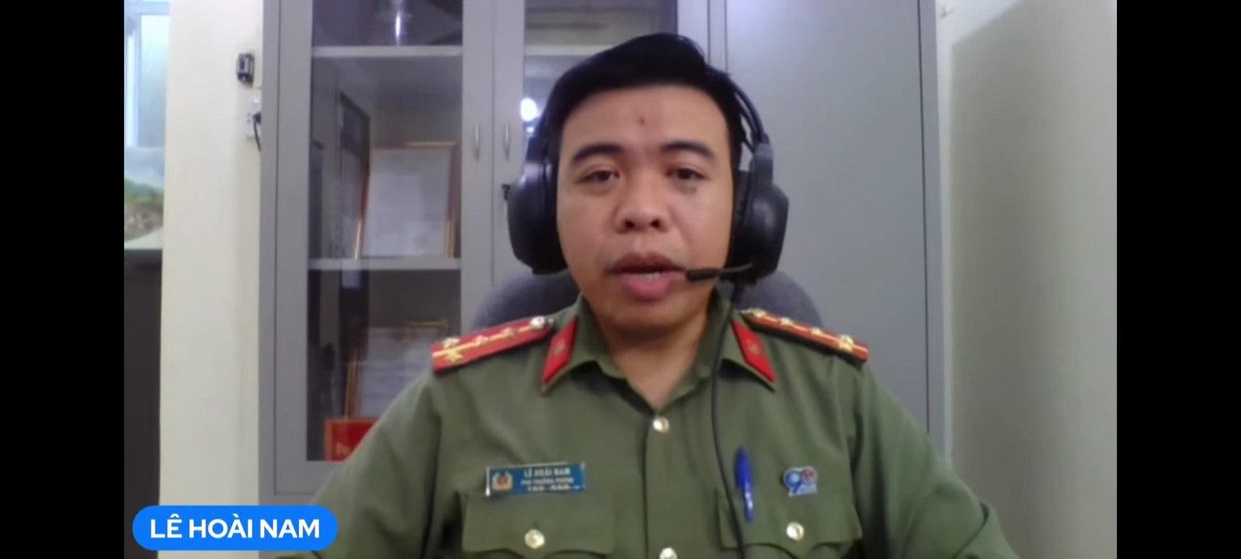 Đại úy Lê Hoài Nam, Phó Trưởng phòng Công tác Đảng và công tác chính trị, Công an tỉnh Cao Bằng - Ảnh chụp màn hình