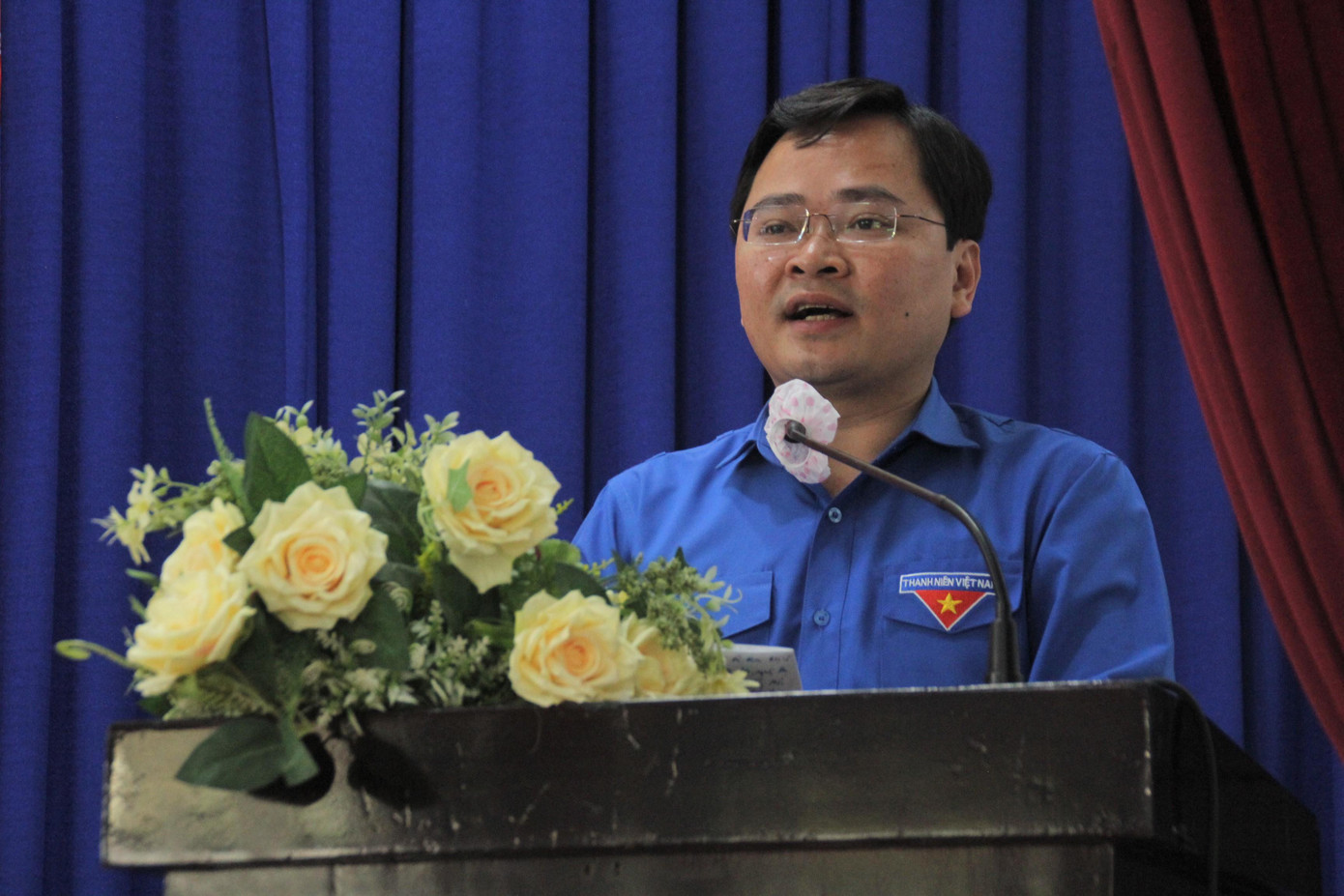 Anh Nguyễn Anh Tuấn - Bí thư thứ nhất T.Ư Đoàn trình bày chương trình hành động