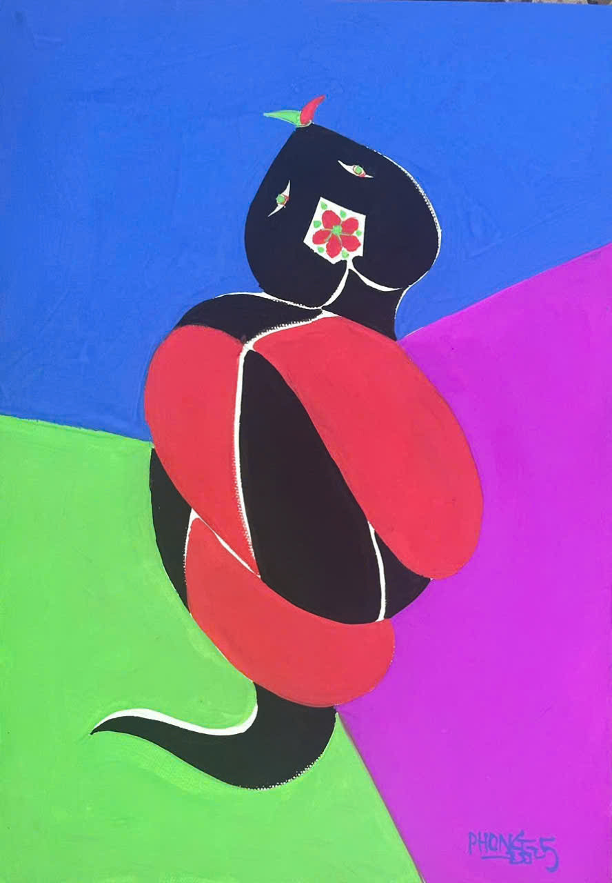 Tranh rắn của họa sĩ Đào Hải Phong. Ảnh: Hoạ sĩ Đào Hải Phong cung cấp