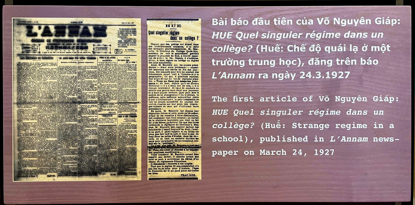 Bài báo đầu tiên của Đại tướng Võ Nguyên Giáp đăng trên Báo L’Annam