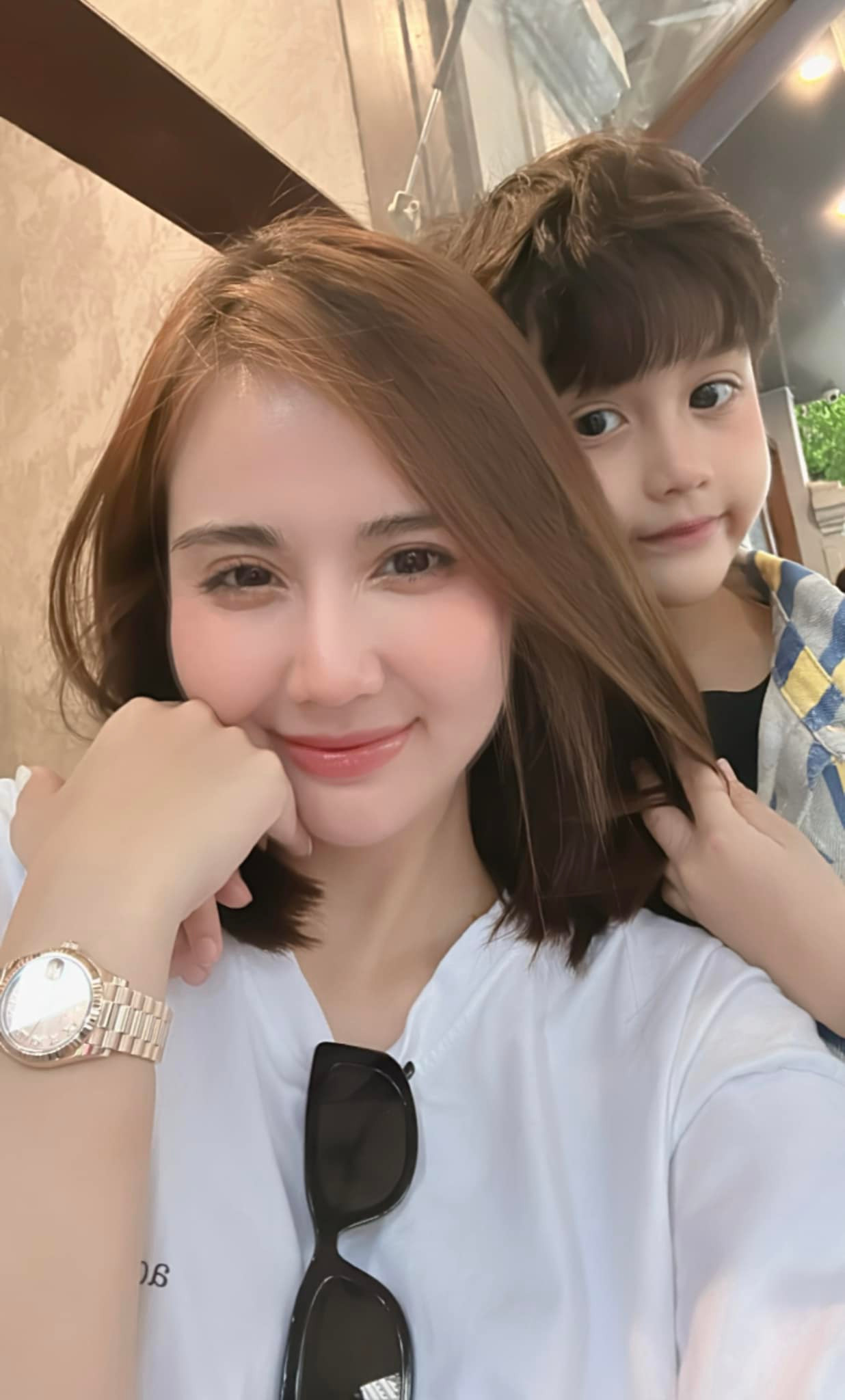 Phan Minh Huyền và con trai