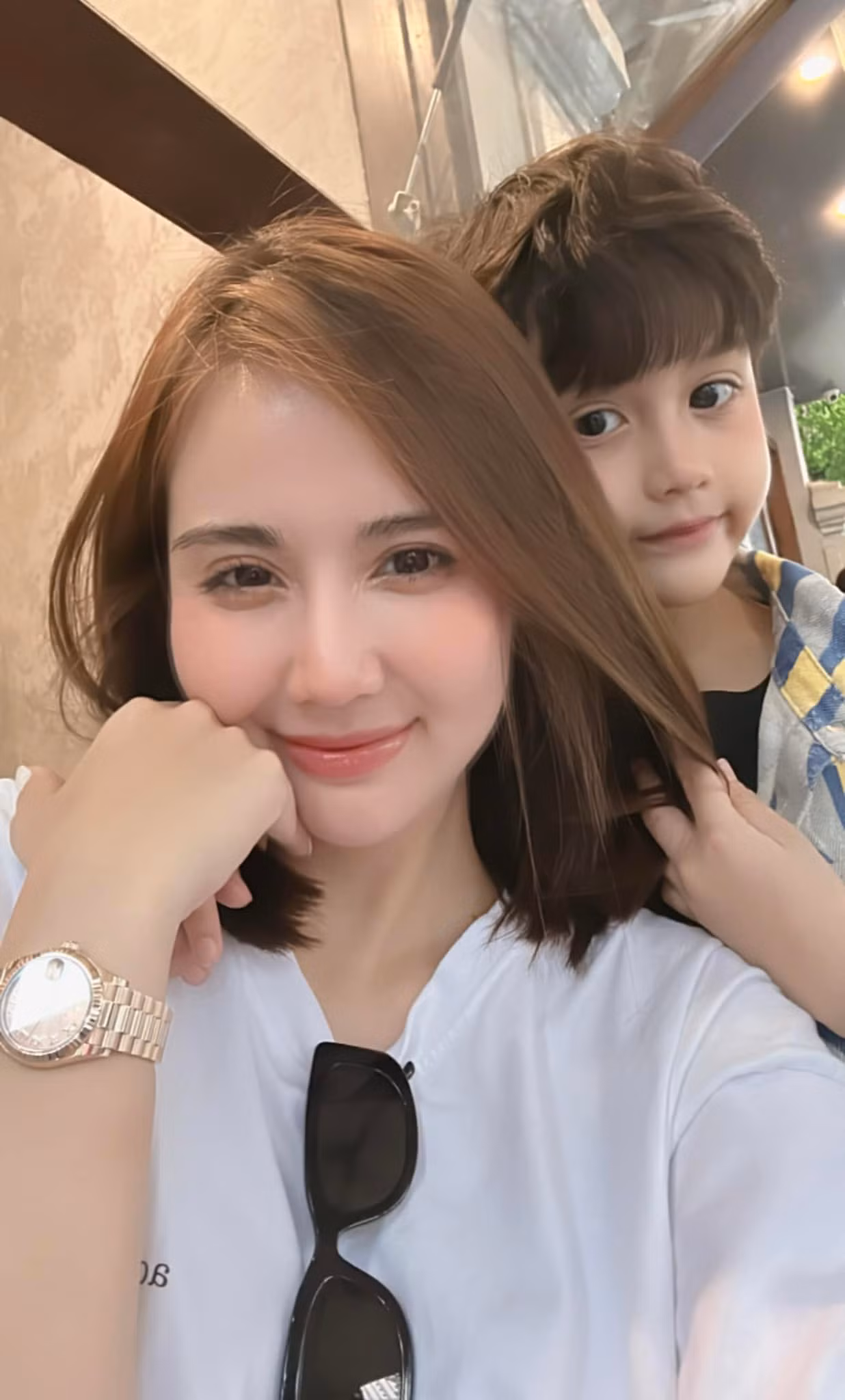 Phan Minh Huyền và con trai