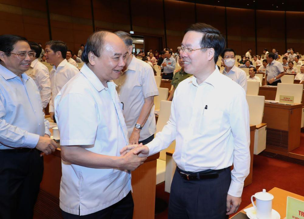 Chủ tịch nước Nguyễn Xuân Phúc và Thường trực Ban Bí thư Võ Văn Thưởng