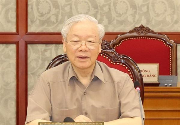 Tổng Bí thư Nguyễn Phú Trọng chủ trì cuộc họp. Ảnh TTXVN Tổng Bí thư Nguyễn Phú Trọng chủ trì cuộc họp. Ảnh TTXVN