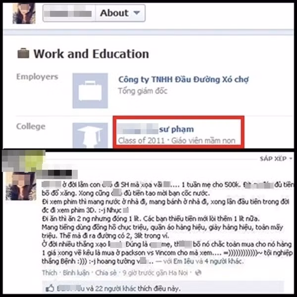 Những dòng viết thiếu văn hóa của nữ sinh Sư phạm chê bạn trai ít tiền (Ảnh: Kênh14)